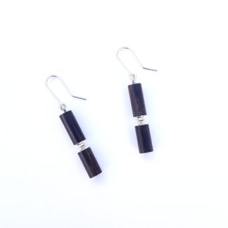 Wooden and Silver Earrings